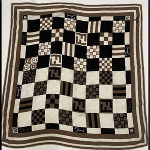 FENDI Logo Cube Print Vintage Scarf
